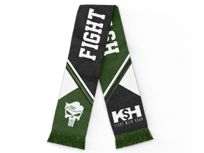 Green, Black, and White Fight with Kash Punisher Scarf